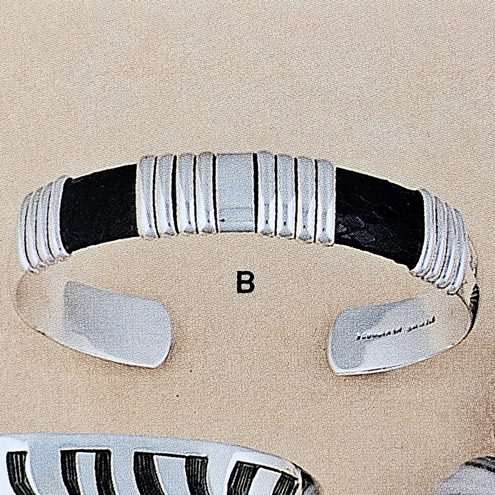 Silpada Super Rare Sterling Silver Black Snakeskin Heavy Cuff  EB430/B0430 - Picture 16 of 16